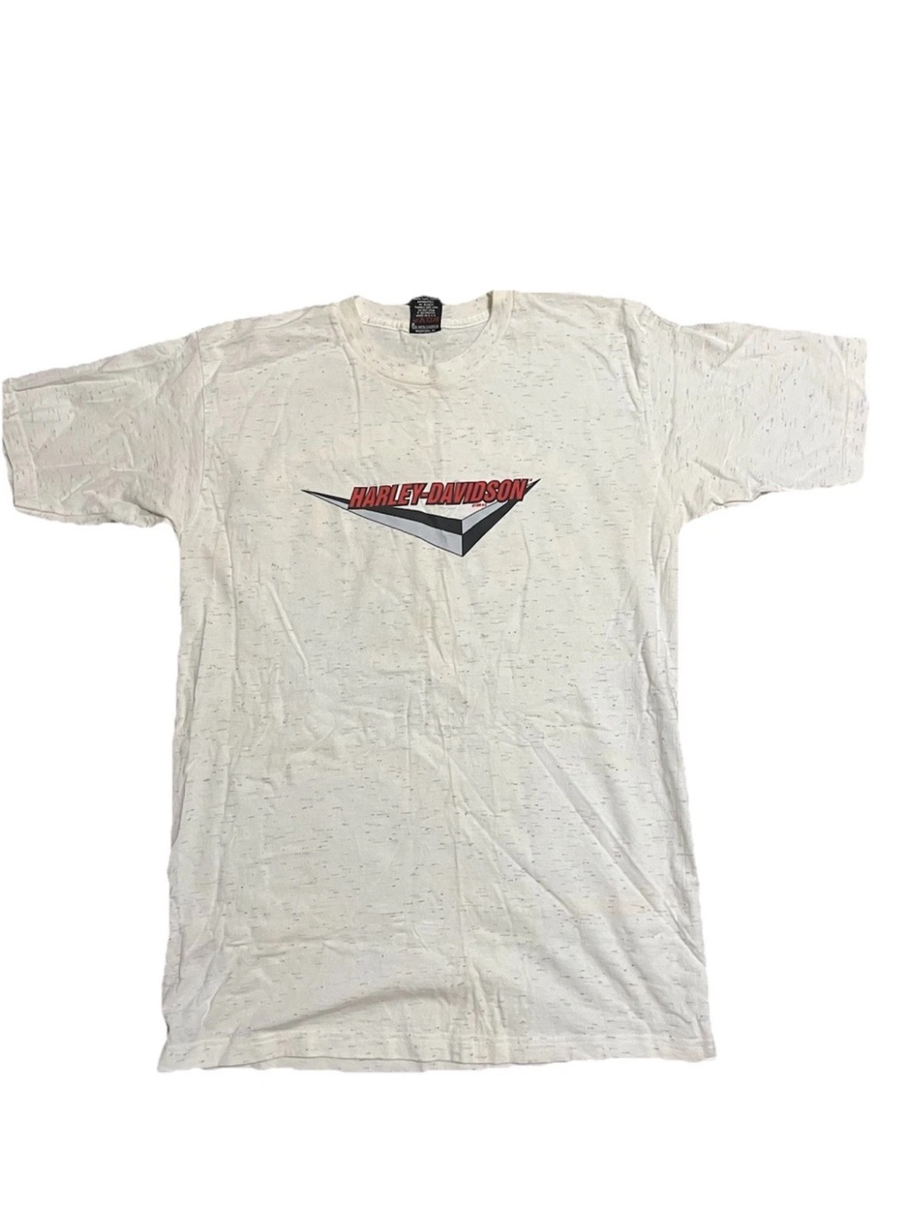 SzL Y2K Vintg Harley Davidson Motor Co York Pa Graphic Tshirt Gray Speckle 1998